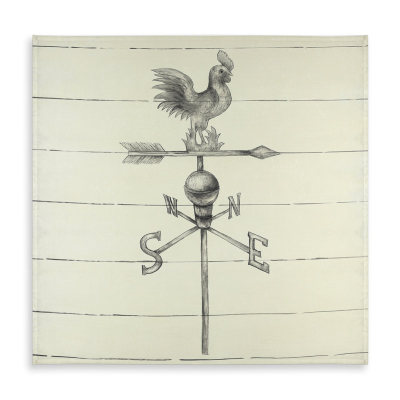 Rustic Gray Tablecloth - Vintage Weathervane for Home Decor