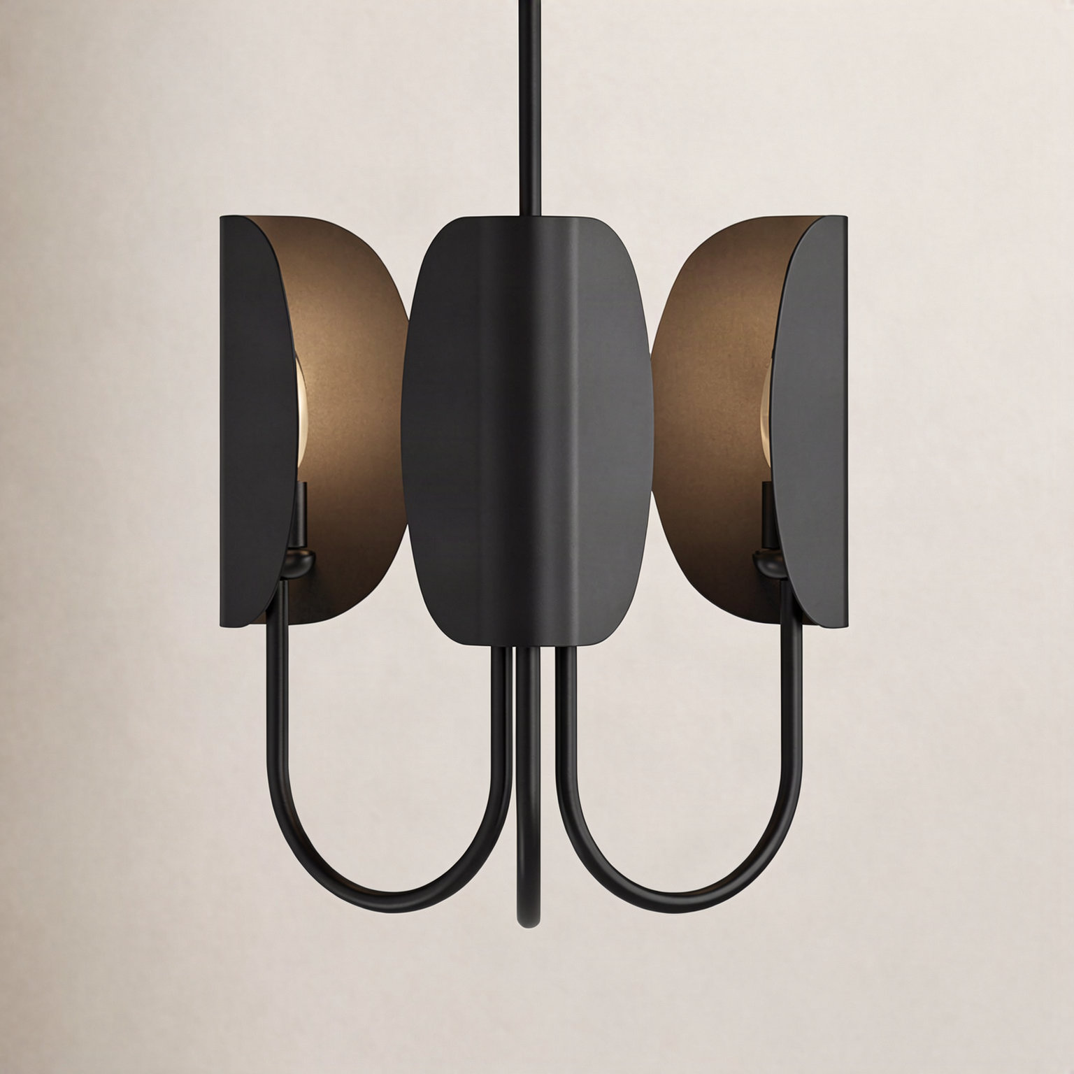 Calline 3 - Light Chandelier, Matte Black