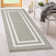 Double Border Machine Tufted Performance Light Gray/White Rug