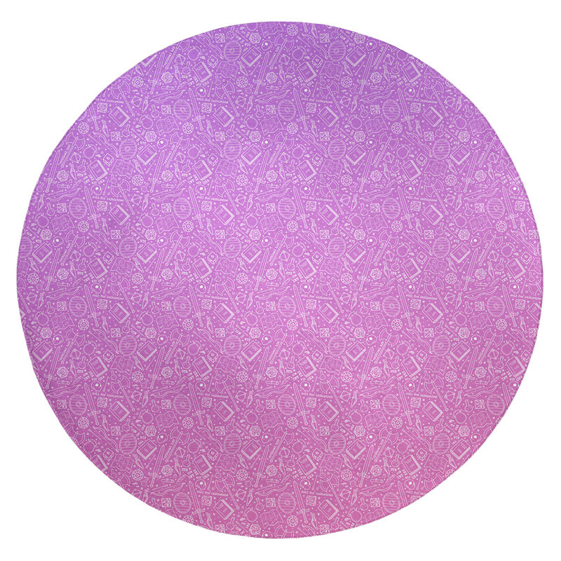 Tapis zone mauve reg patterns dégradé, Rond 5 pi