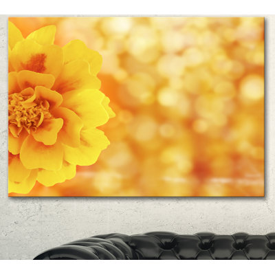 Magnifique fond jaune floral - reproduction de photo sur toile tendue