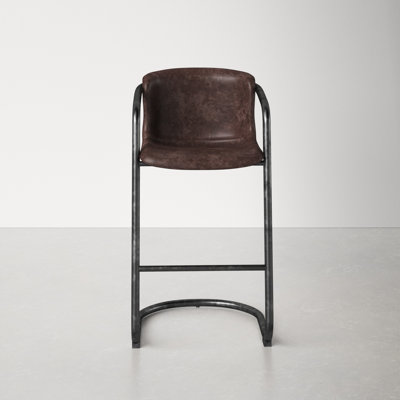 Higbee Genuine Leather Bar and Counter Stool