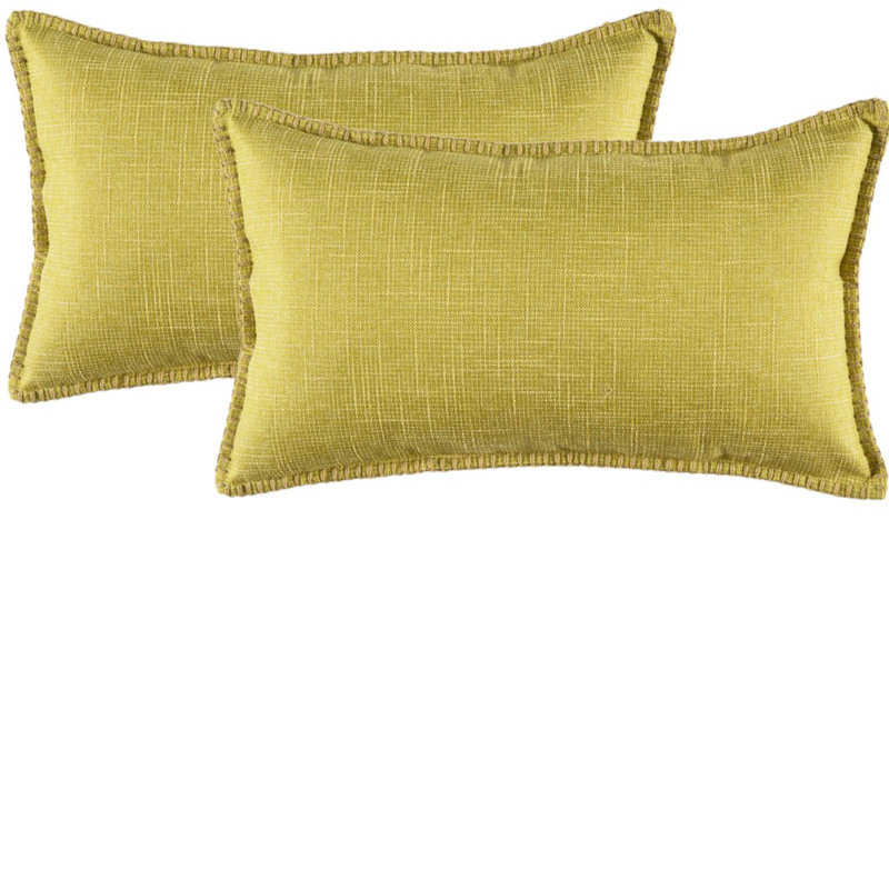Ensemble de 2 housses de coussin en lin, Jaune