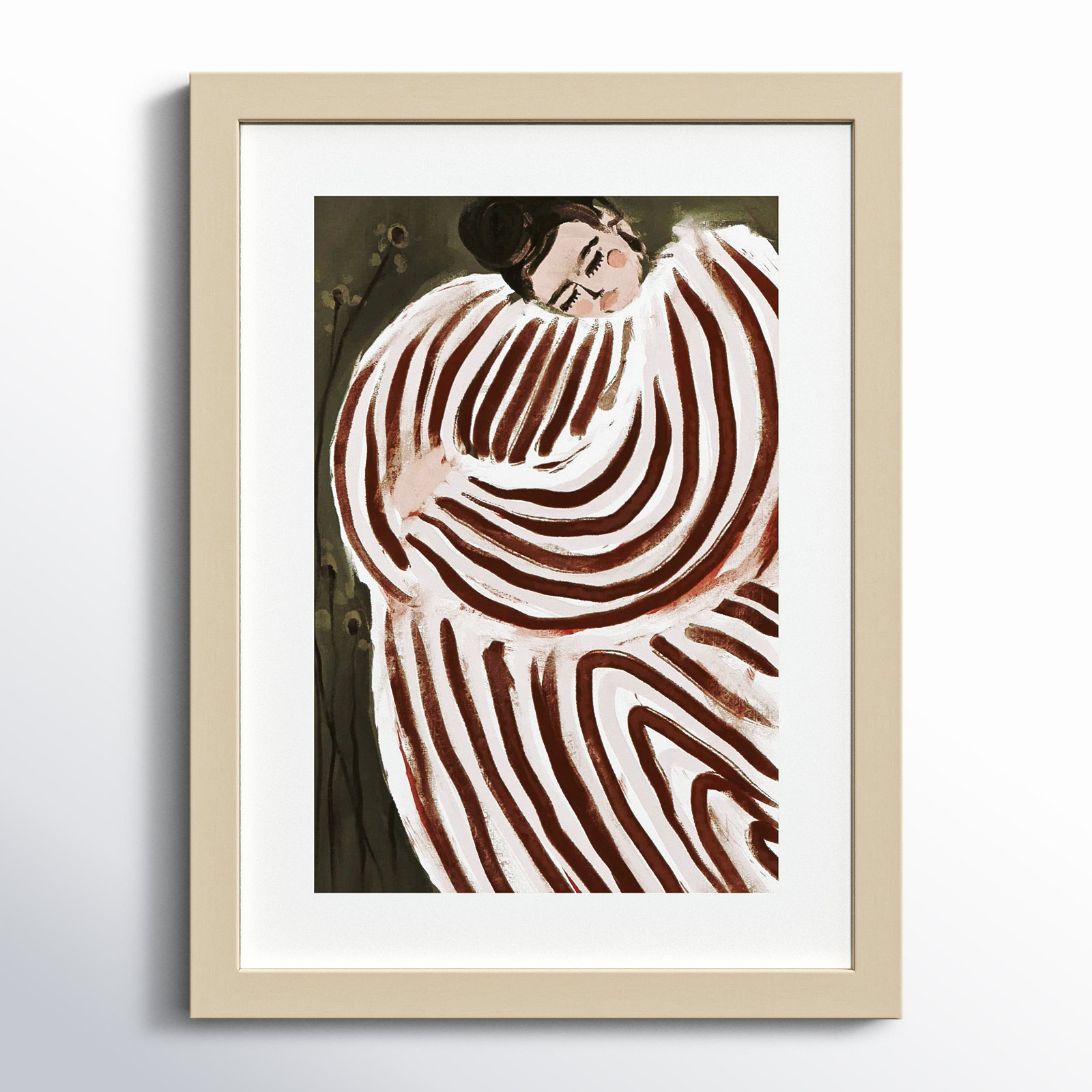 Sleeping Princess by Treechild Wood Framed Wall Art Print, 17" H x 13" W, Brown 