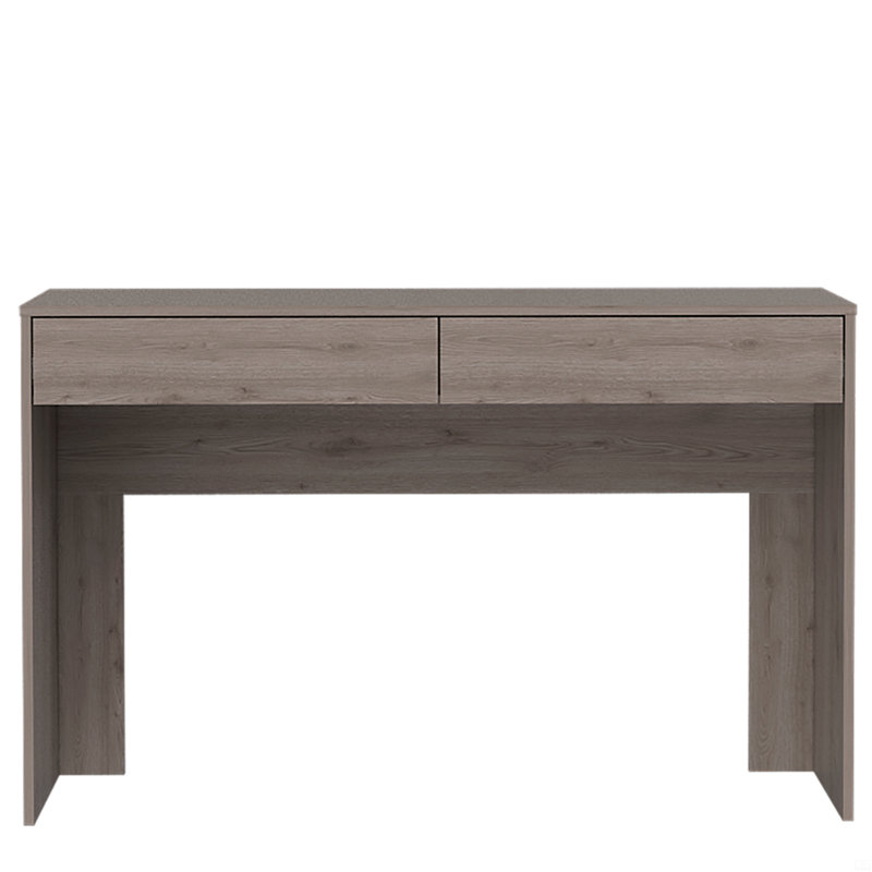 Bureau d'ordinateur avec deux tiroirs d'écriture, Gris