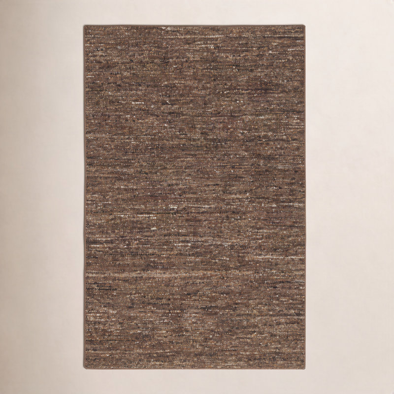 Gardenia Dezi Flatweave Wool Neutral Area Rug, Rectangle 7'9" x 9'9", Brown
