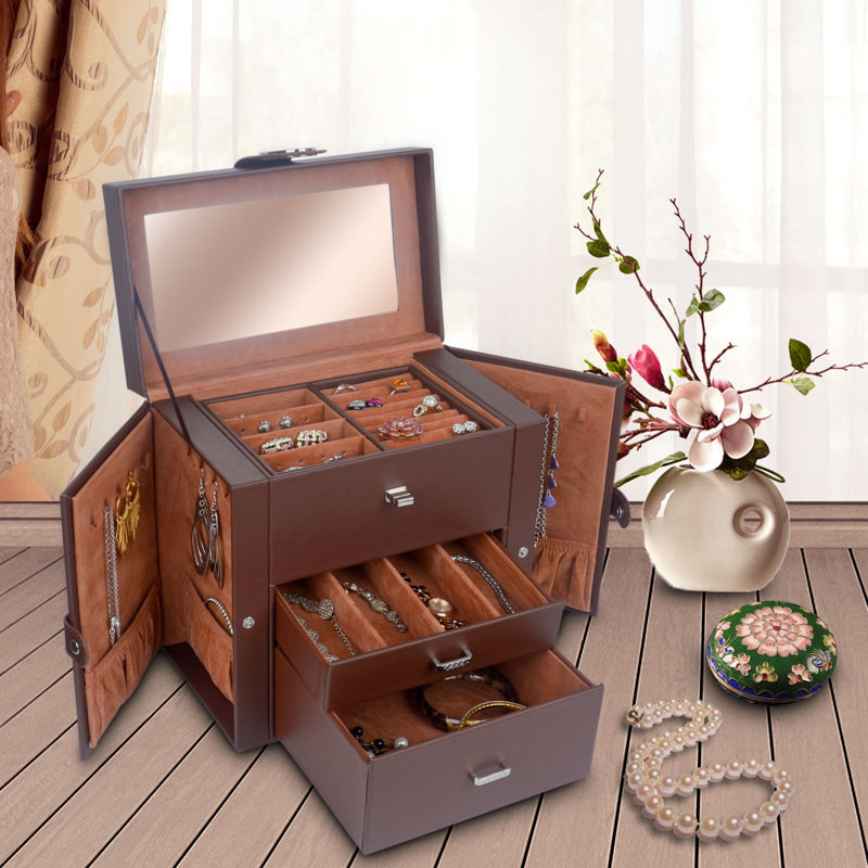 Boîte à bijoux pour femme, Brun