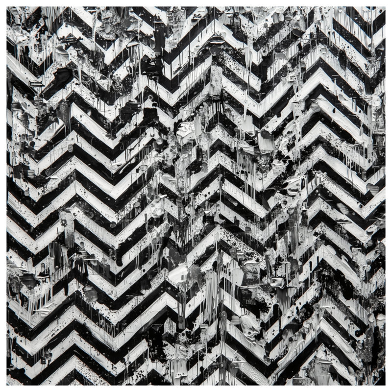Rideaux noirs et blancs à motif de chevrons, voilages et voilages occultants - 1 panneau, Blocage, 50 po x 92 po - 1 panneau