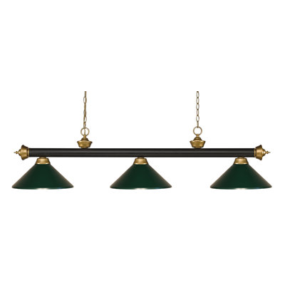Luminaire suspendu linéaire à 3 lumières pour table de billard Chevelle