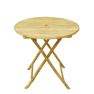 Round Folding Outdoor Bistro Table With Umbrella Hole , 31.5'' in. W 31.5'' in. D