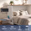 Grand lit escamotable avec station de charge et armoire de rangement avec panneau pliable blanc + brun blanc brun