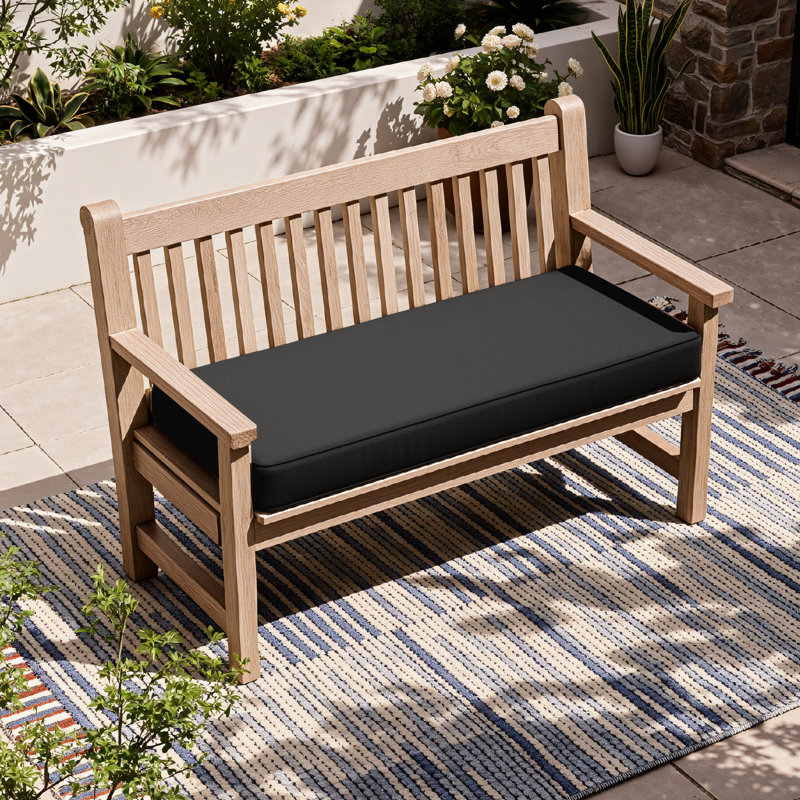 Outdoor 3.5'' Bench Cushion 36 X 18 Indoor And Outdoor Seat Cushions, 36" W x 18" D, Black