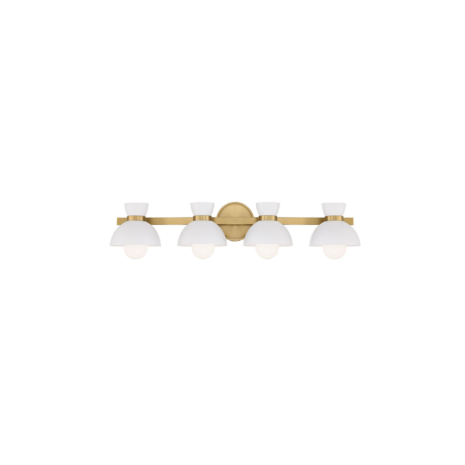 Zurie 4 Light Frosted Dimmable Vanity Light, Natural Brass