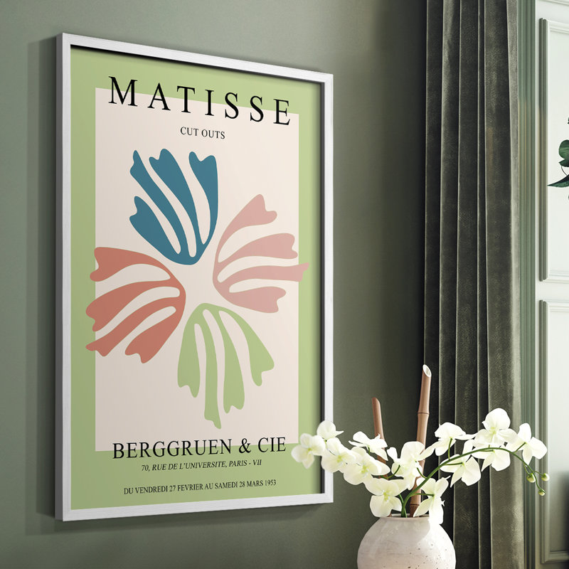 Matisse CCI, reproduction encadrée - bois massif, H 20 po x l 16 po, Blanc