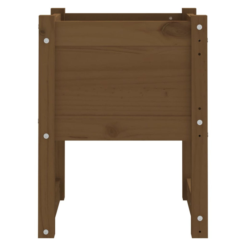 Wood Pot Planter, 52.5cm H x 40cm W x 40cm D, Dark Brown