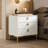 3-Drawer Modern Nightstand With Metal Legs-2079263304