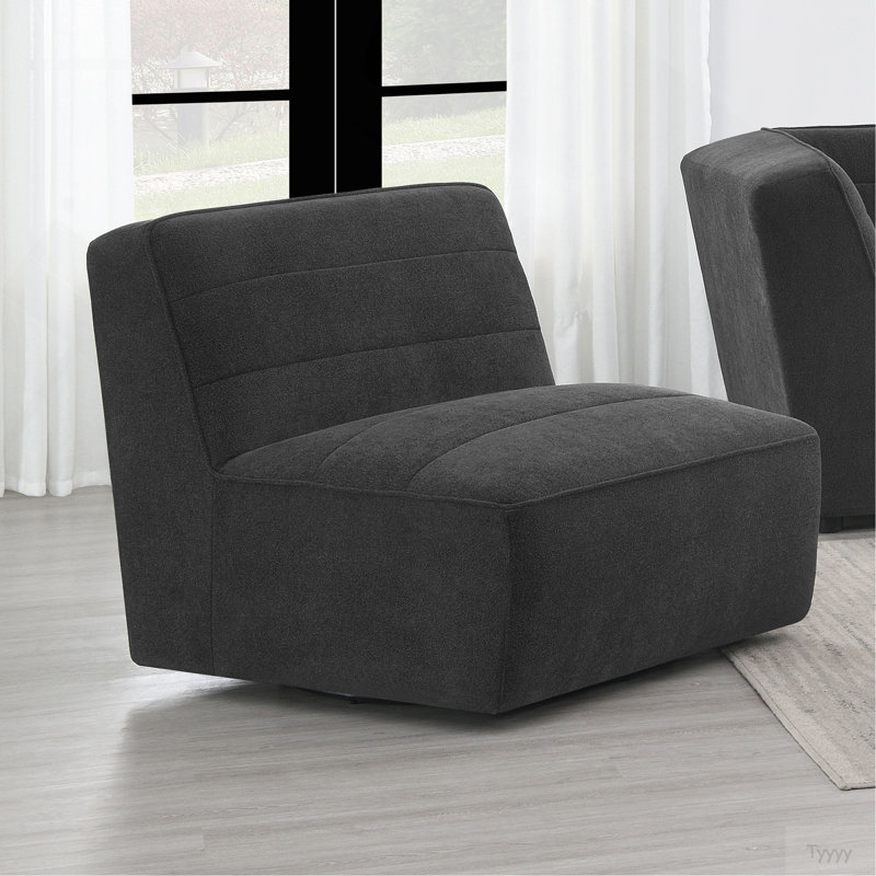 Fauteuil rembourré gris anthracite Ortega, Charcoal