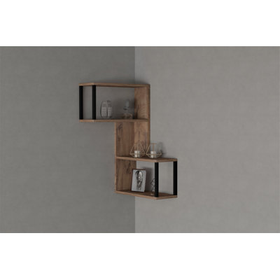 Modern Wall Shelf, Sapphire Oak, 33.1 x 20.5 x 7.9 inches | 100% Melamine Coated Particle Board, Thickness: 0.7 inches | Stylish & Functional Design, Perfect for Home & Office, Wall-Mountable for Space-Saving