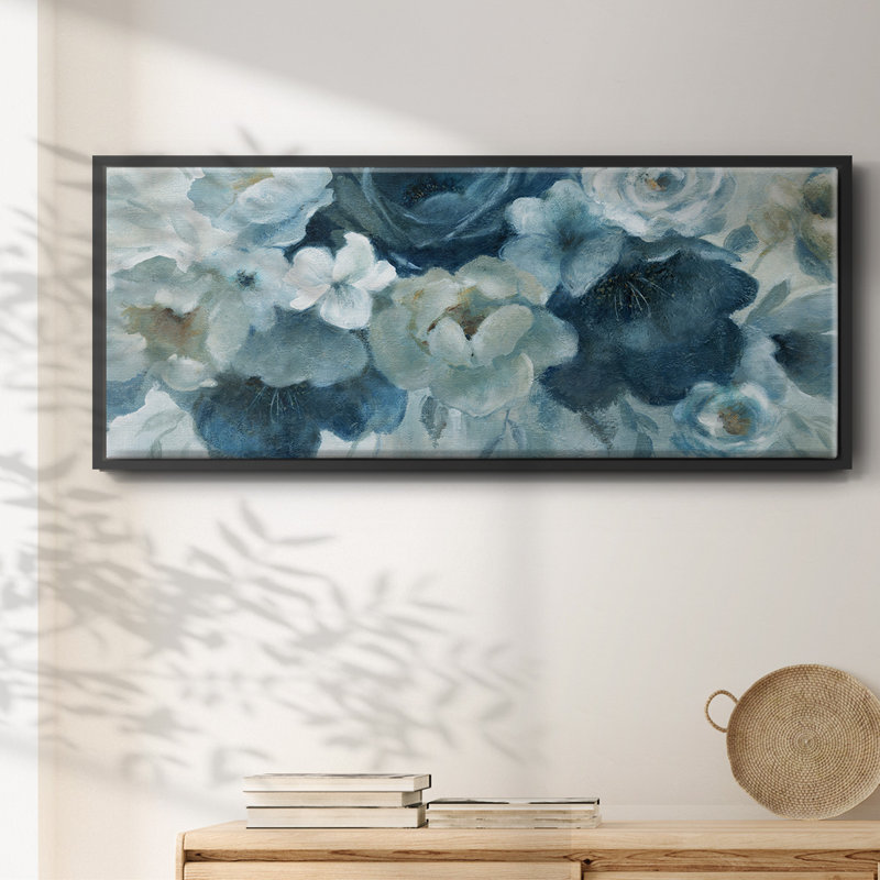 Blue on Blue- Framed Canvas, 8" H x 20" W