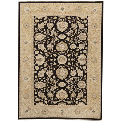 Sultanabad Wool Oriental Area Rug in Black/Beige