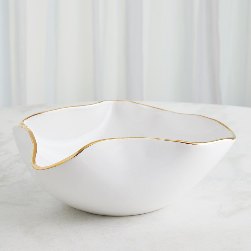 Handmade Ceramic / Porcelain Metal Decorative Bowl - Set of 1