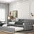 Upholstered Twin Daybed With Trundle, Gray Color, Construction For Living Room Size Mattress Pad Back, Home