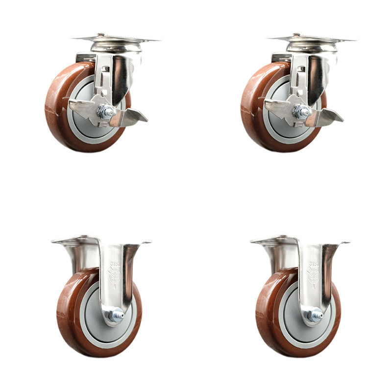 Polyurethane Casters, Maroon