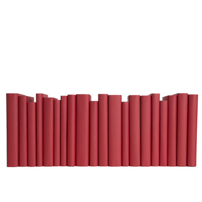 Decorative Books - Cherry Paper Wrapped Books - Red Books By The Foot