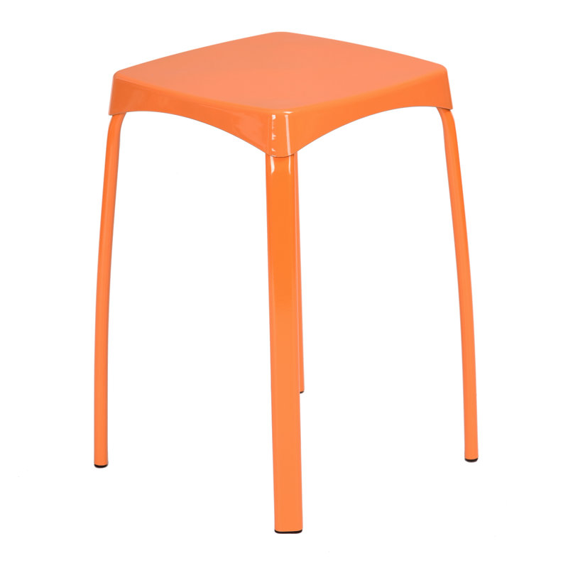 Acequia Steel Accent Stool, Orange