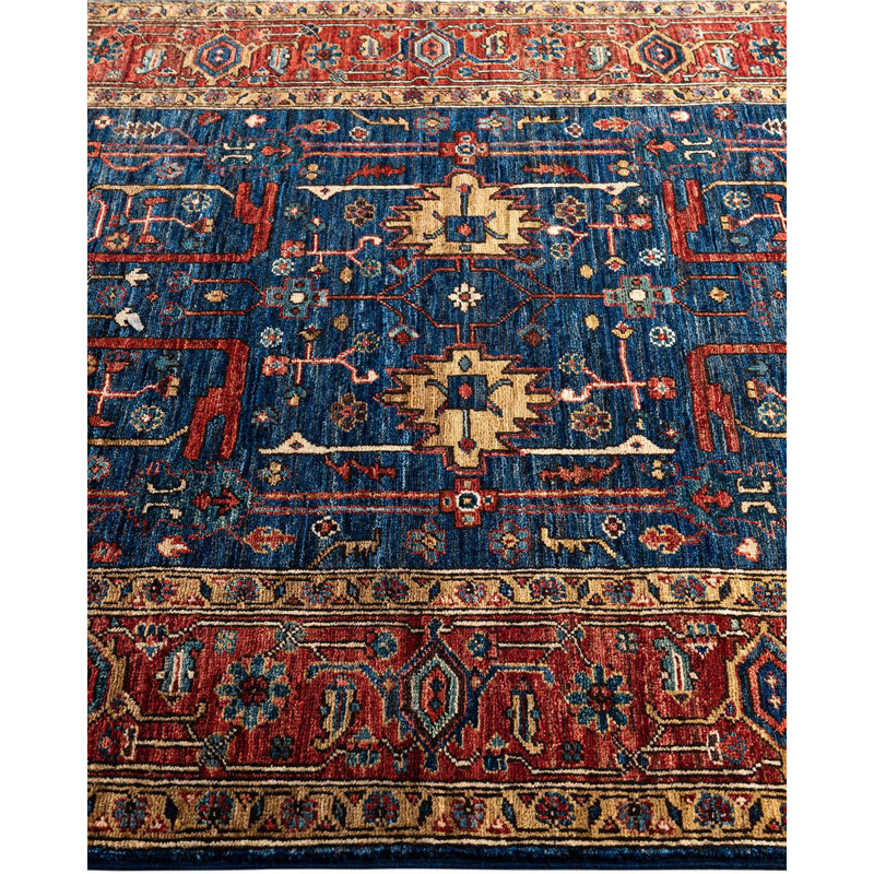 Demontra One-of-a-Kind Rectangle 4' X 5'7" New Age Wool Area Rug Blue
