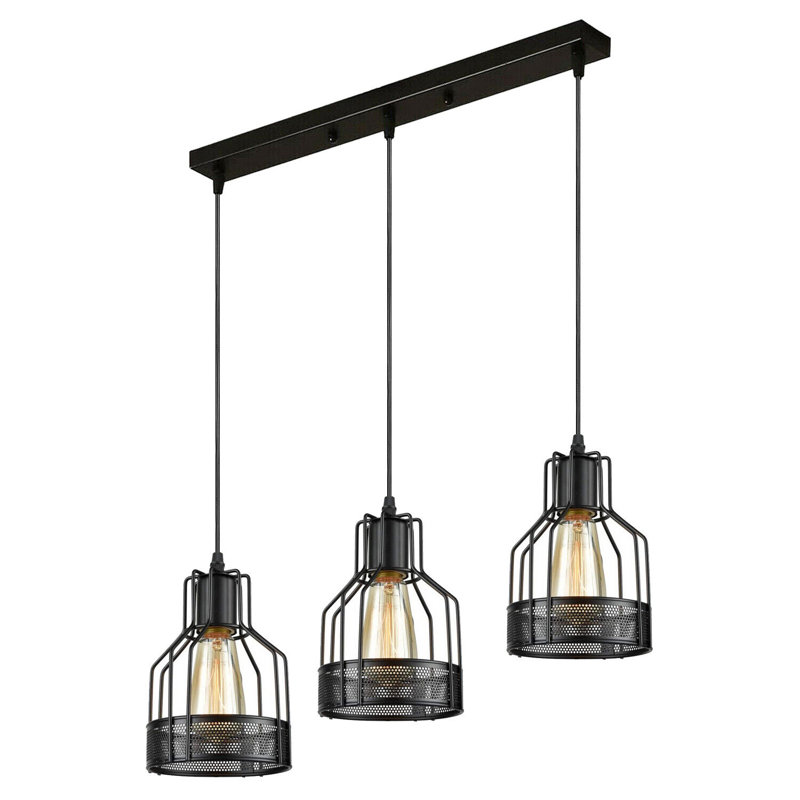 Elitia 3 - Light Black Kitchen Island Pendant, Yes, Black
