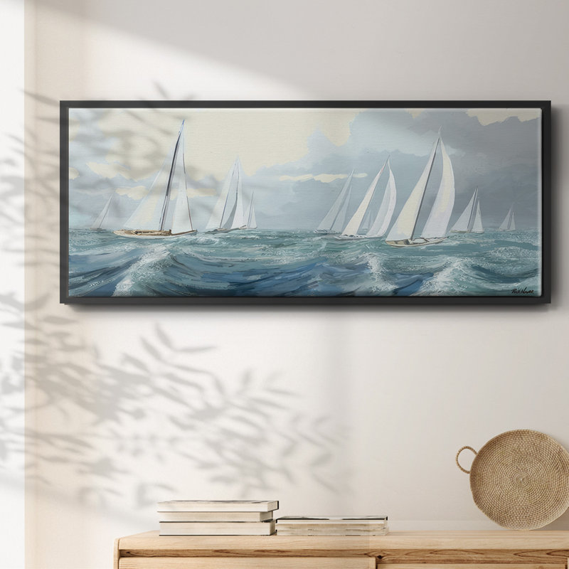 Sail Ho- Framed Canvas, 20" H x 50" W