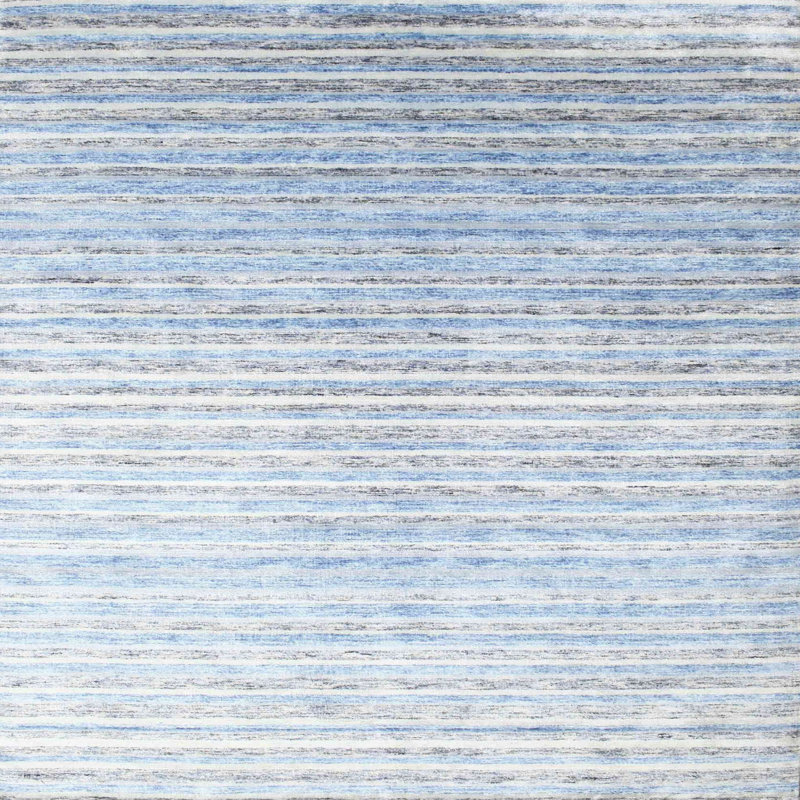 Tapis blanc/bleu contemporain, Carré 5 pi