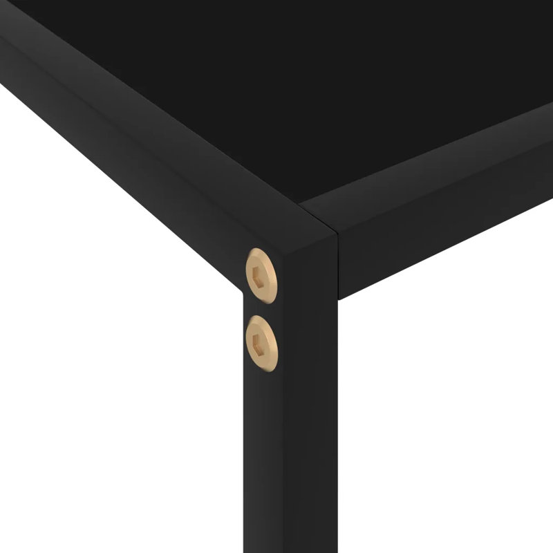 Caspar Glass Top Console Table, Black, 75 H x 120 W x 35 D cm