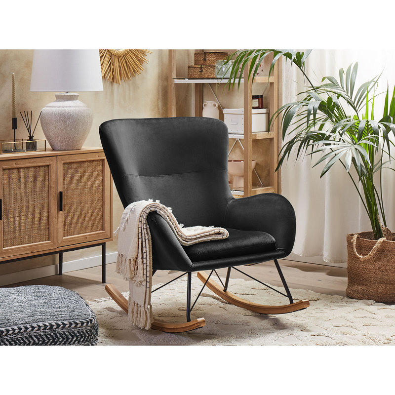 Pandora Upholstered Rocking Chair, Black