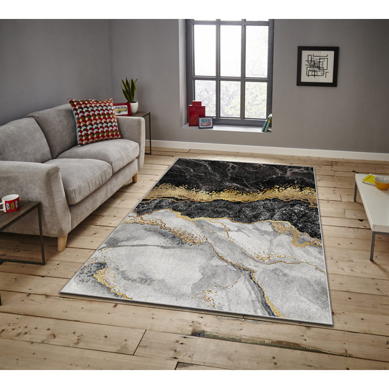Luxurious Area Carpet (5.2 x 7.5 ft), 100% Polyester, 740 g/m² | Soft Velvet Fabric with Non-Slip Felt Dot Underside, Laminated Sponge for Comfort | Easy to Clean, Machine Washable at 86°F | Ideal for Living Room & Bedroom Decor