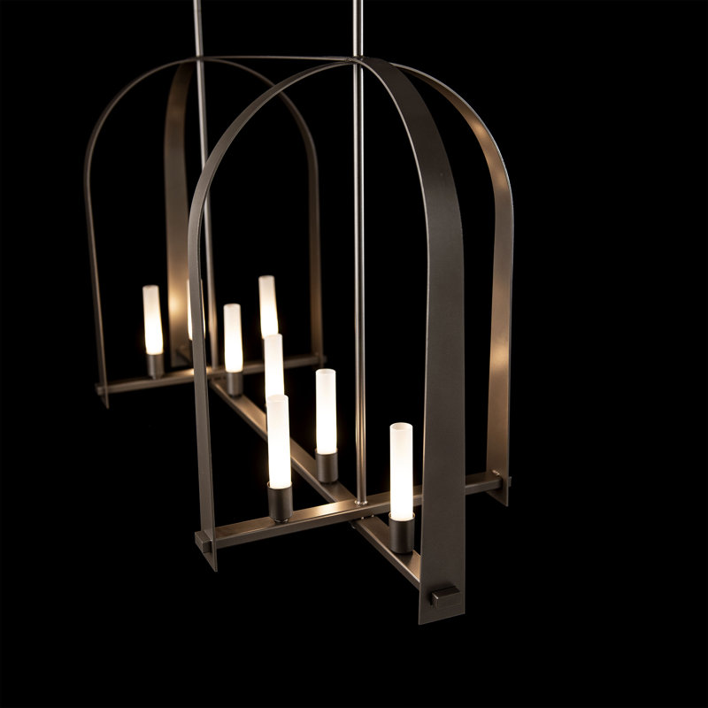 Triomphe 9 - Light Kitchen Island Linear Pendant, Dark Smoke