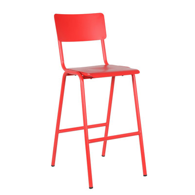 Tabouret de bar d'extérieur en métal noir givré M-94515