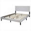 Lit plateforme double, similicuir en polyuréthane blanc doux, aucun mobilier de chambre à coucher minimaliste contemporain requis-129488305