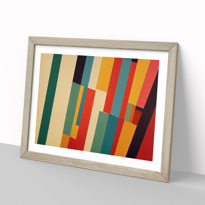 Magnetic Abstract - Framed Print, 46cm H x 64cm W x 2cm D, Oak