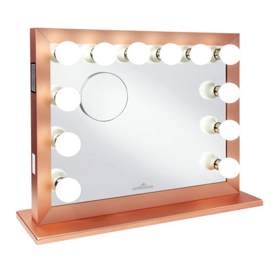 Hollywood Vanity Mirror with Lights Extra Large 12 LED Lighted Mirror with 5X Magnetic Glass
