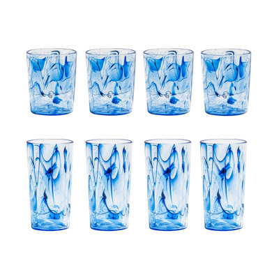 Ensemble de 12 verres Aegean Swirl, 6 14 oz DOF et 6 23 oz Jumbo