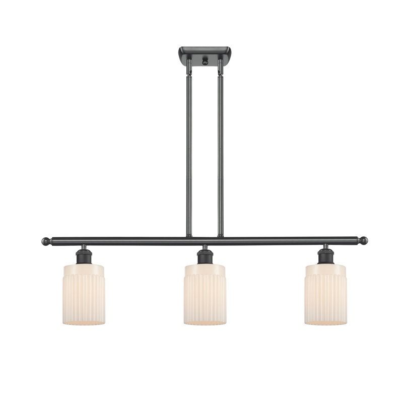 Caplinger 3 - Light Kitchen Island Pendant, 6 Watt Vinage LED Bulb, Matte Black