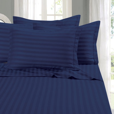 Elegant Comfort 6-Piece Damask Stripe Bed Sheet Set, 1500 Thread Count Microfiber, Wrinkle-Resistant