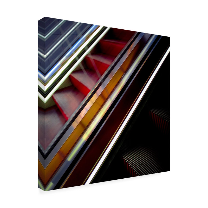 Art mural sur toile tendue - "Escalator" par Soderman pour décoration de salon, de chambre à coucher ou de bureau - 24 x 24