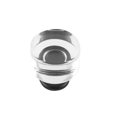 Midway Collection Round Knob - 1-1/4" Diameter Cabinet Knob Crysacrylic with Matte Black - Contemporary Hardware for Drawers & Cabinets