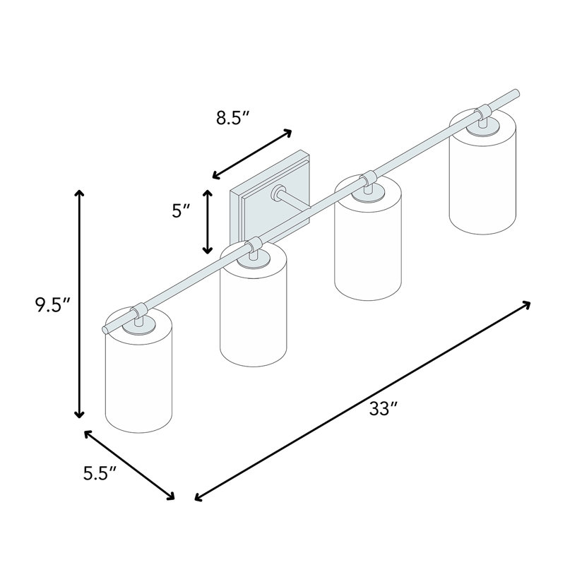 Keeley 4 - Light Dimmable Vanity Light, Clear