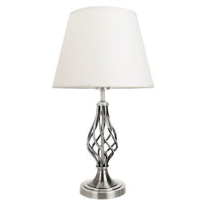 Pastoria Traditional Table Lamp with Barley Twist Base and Linen Shade