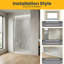 Porte de douche réversible chromée avec verre trempé transparent 45,6 "à 46" x 79 "Drew-125041202