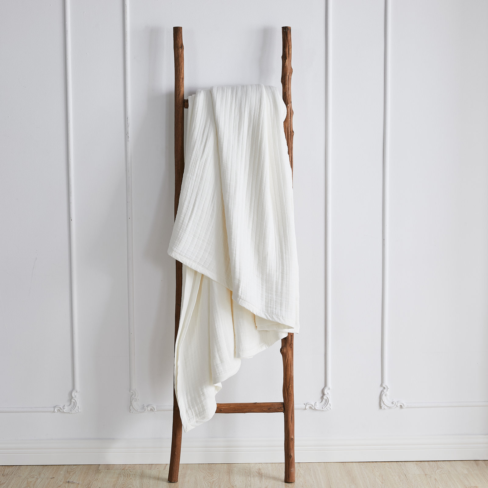 Cloud Cotton Gauze Throw Blanket, White, Queen
